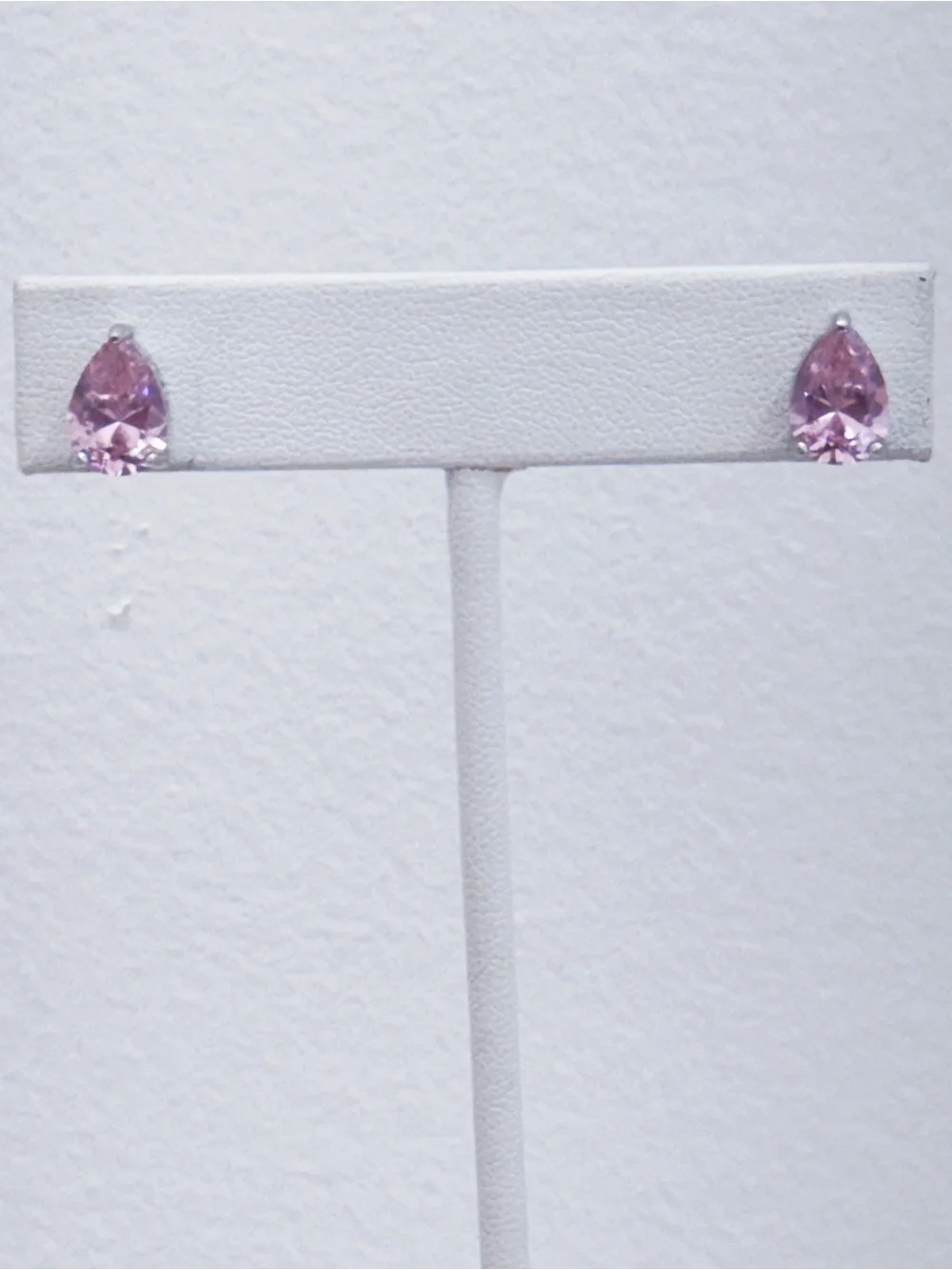 925 Sterling Silver Faux Pink Sapphire Pear shape NWOT